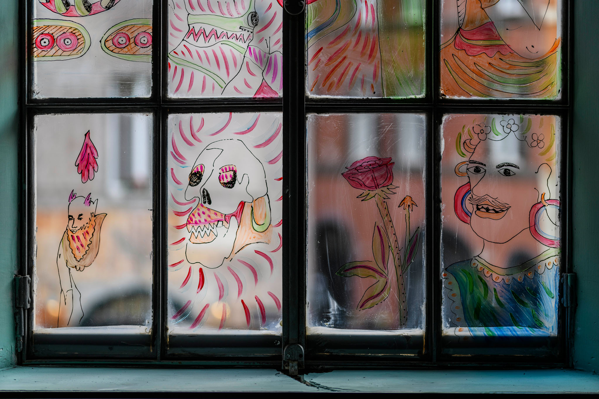 colourful painting on glass