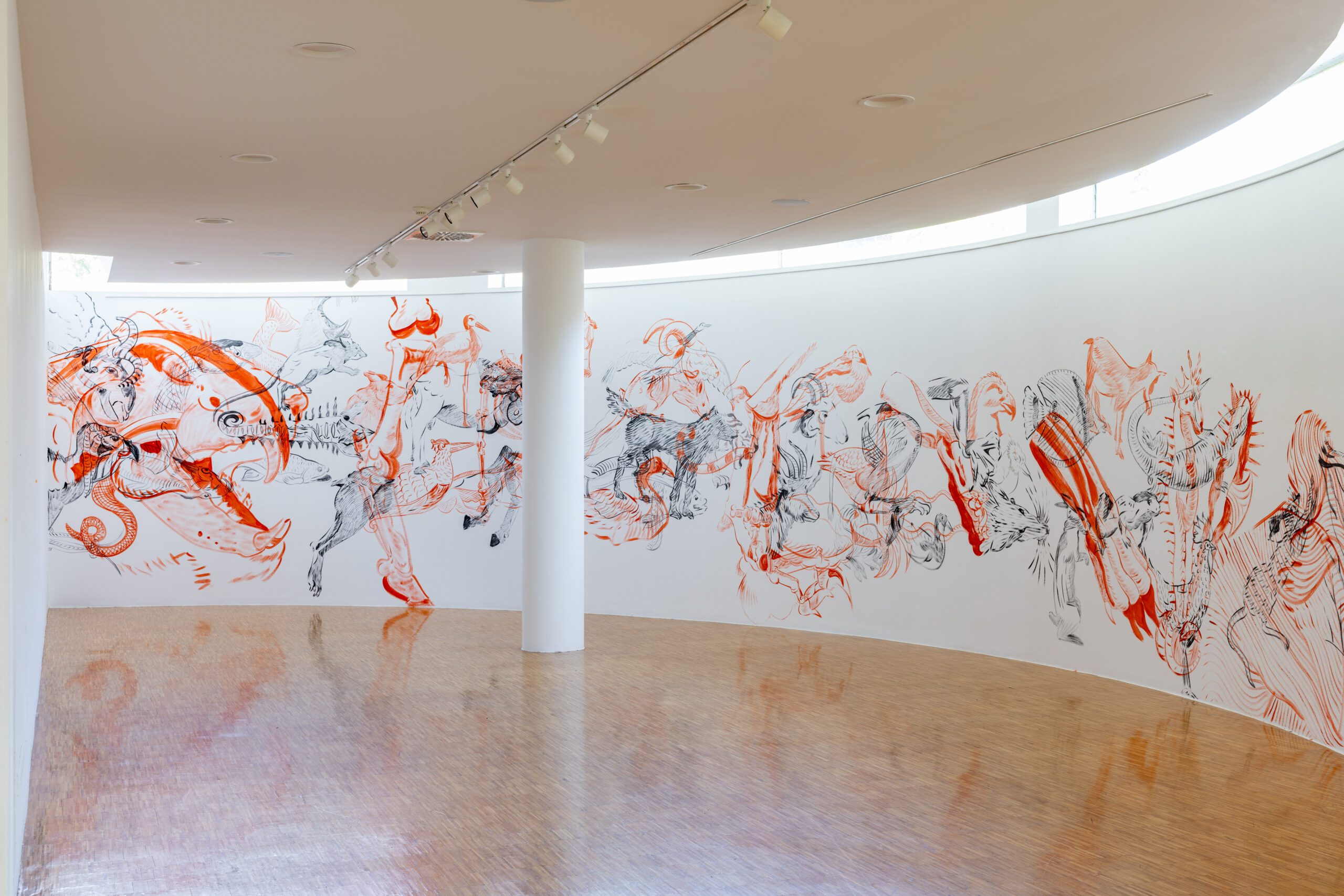 Fools rush in, wall painting, Stratigrafie del Vivente, MAC Lissone, 2026, Photo courtesy: Roberto Marossi
