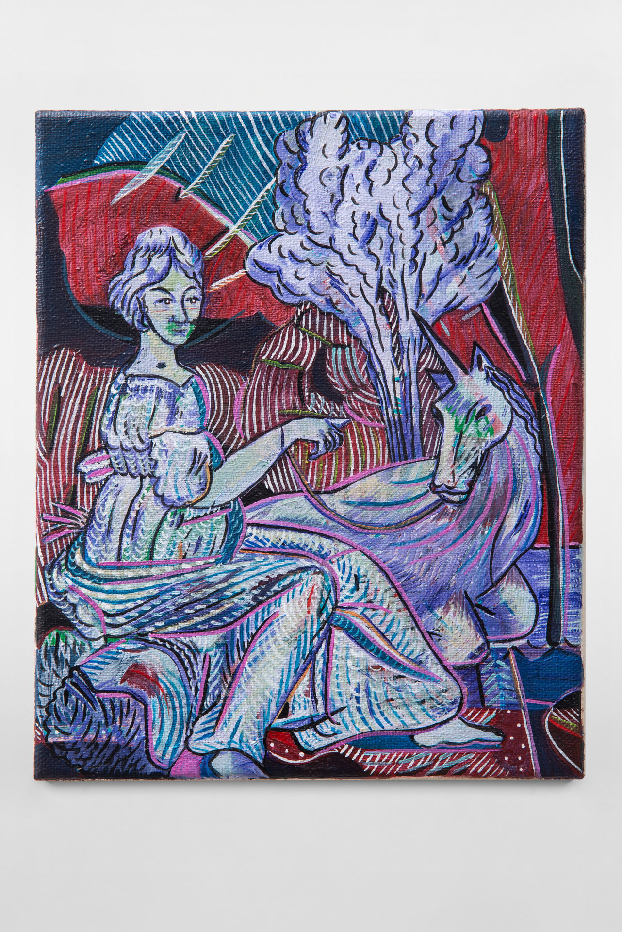 Unicorn garden, transcription, 25 x 20 cm, oil on canvas