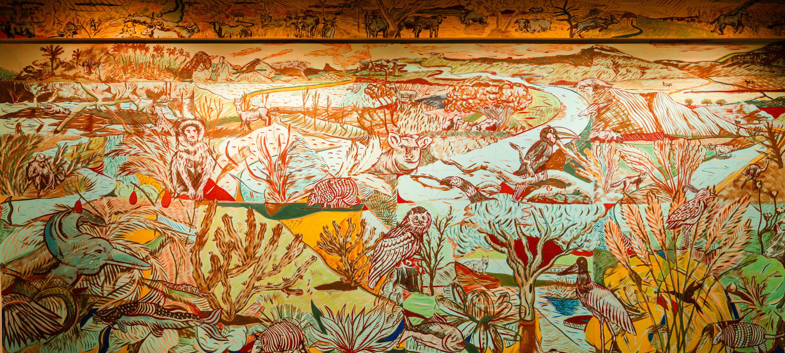Cada ser sonha à sua maneira, 2 x 4 m, wall painting, Pintura Italiana Hoje, Rio de Janeiro, Triennale & IIC Rio, Photo courtesy: Renan Valvic