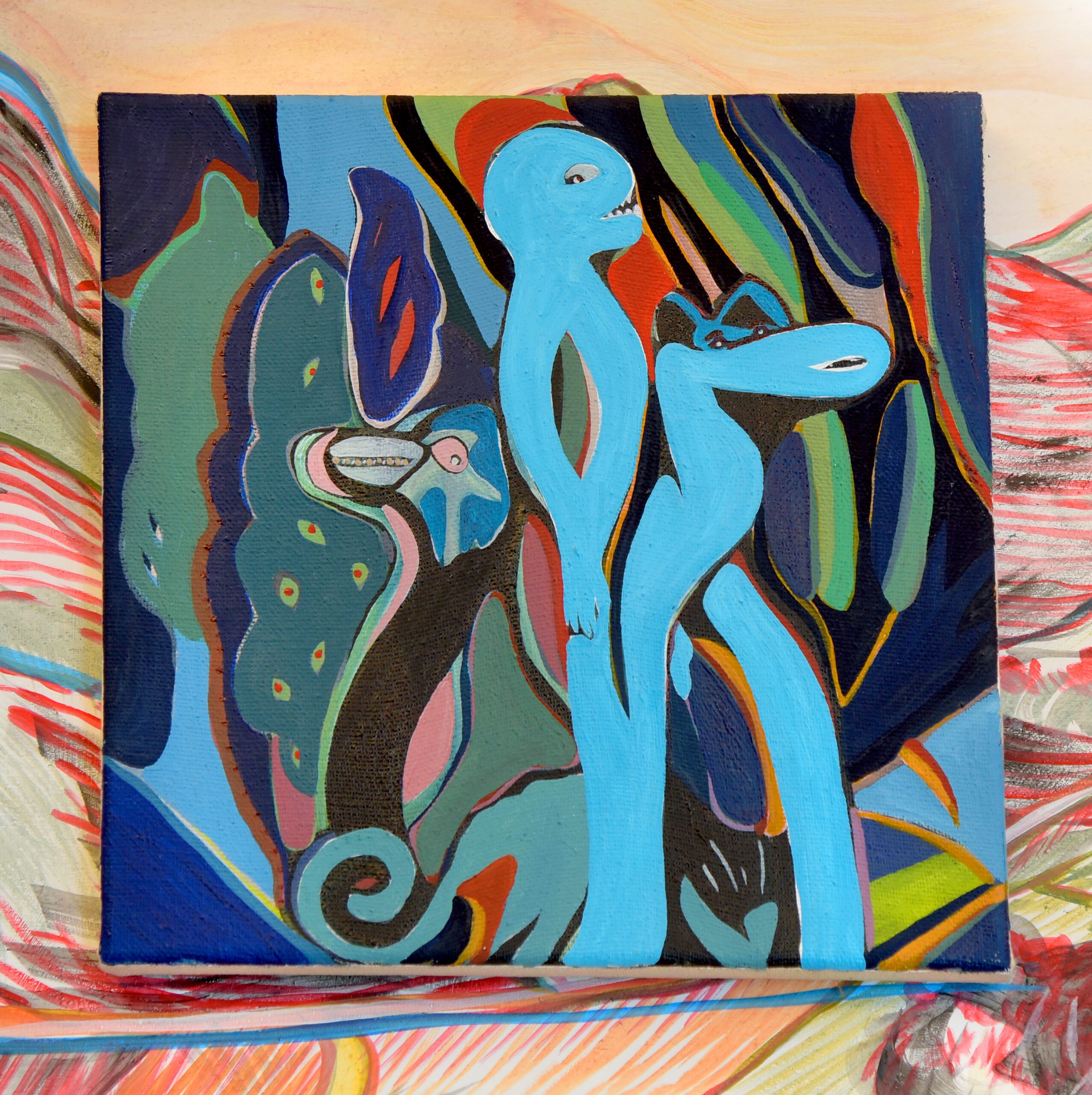 San Giorgio con Drago Sconfitto, 30 x 30 cm, oil on canvas on painted board, 2020/26