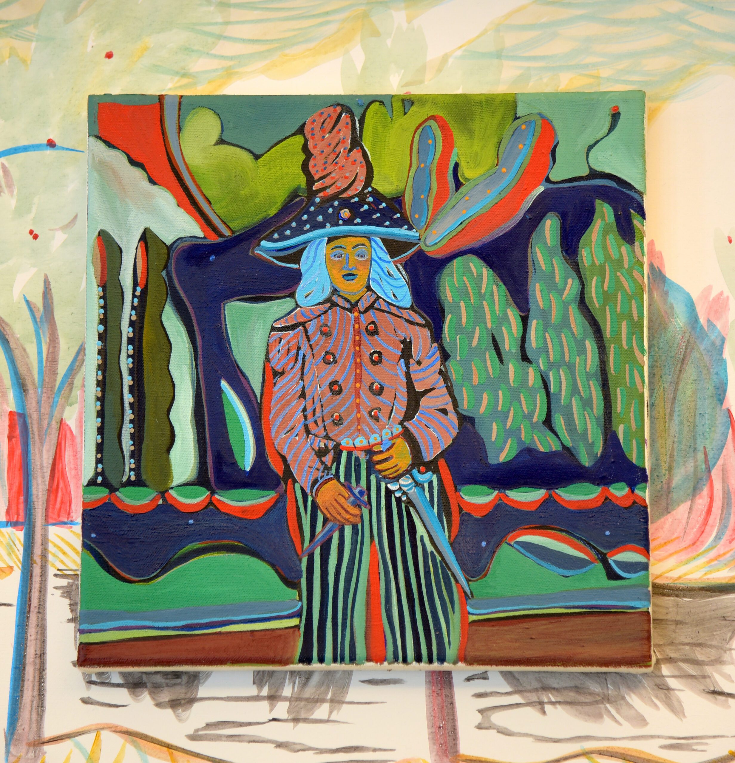 Soldatino Borbonico in Frontiera II, 2020/26, 30 x 30 cm, oil on canvas on painted board