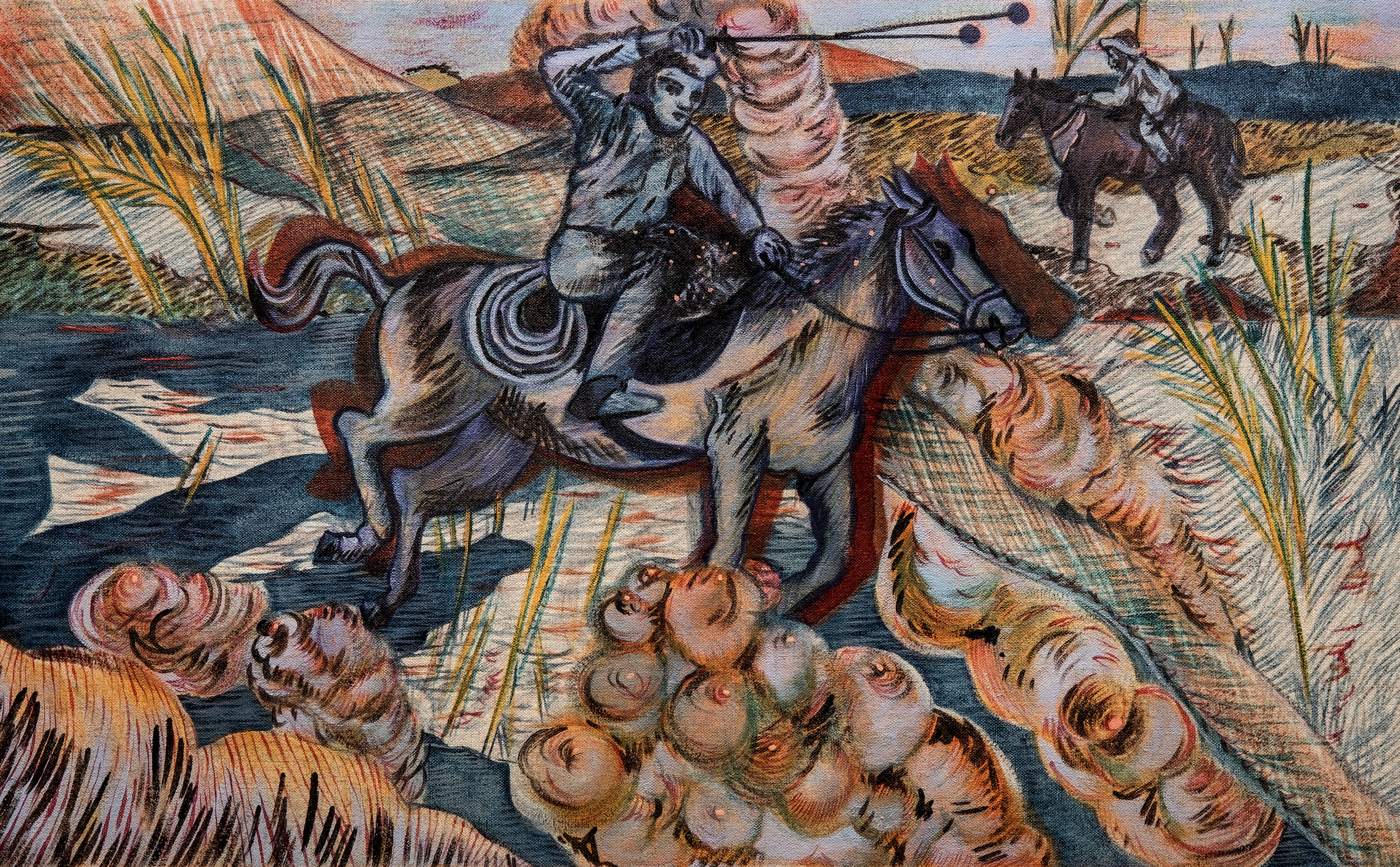 aquejada (quem dêra um ângulo reto) 38 x 62 cm, oil on linen, 2026